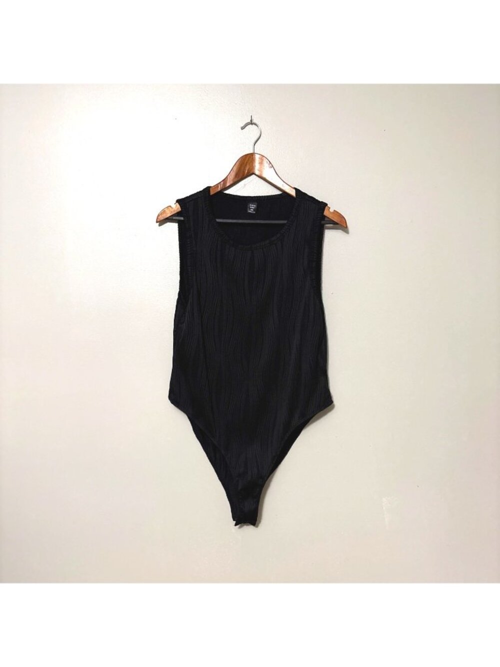 Shein Curve Black Ribbed Sleeveless Bodysuit W/ Snap Closure 2XL Polyester Blend
